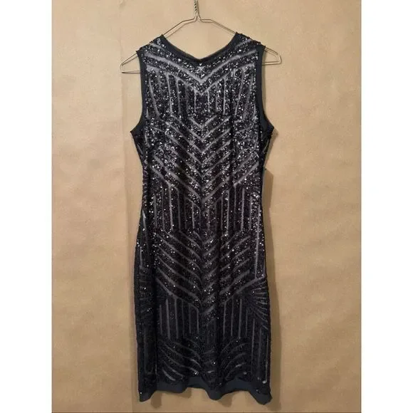 NWT Vince Camuto Black Sequin Dress - Picture 1 of 10